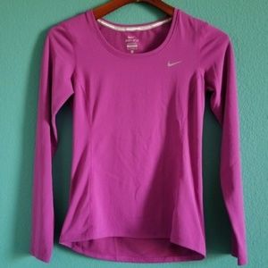 {Nike} Dri-Fit Running Long Sleeve Purple Top